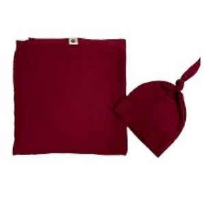 Milkmaid goods burgundy swaddle & hat